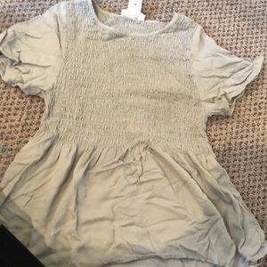 Light green peplum shirt